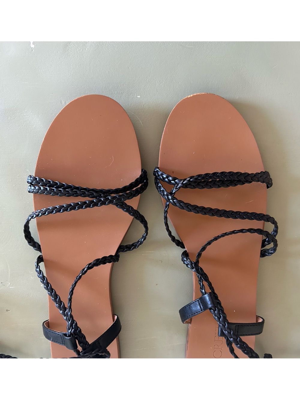 Women’s J Crew Black Braided Gladiator Sandals